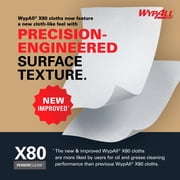 WypAll PowerClean X80 Cloths Heavy Duty Wipes (41043), Jumbo, Extended Use Towels, Blue (1 Roll of 455 Sheets, 455 Sheet Total)