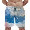 thumbnail image 2 of JRXY Men's Beach Board Shorts Pants in Pinks and Blues, Minimal Acrylic Piece, Versatile Style, Premium Material, Pack of 1, Size: Men's S, 2 of 7