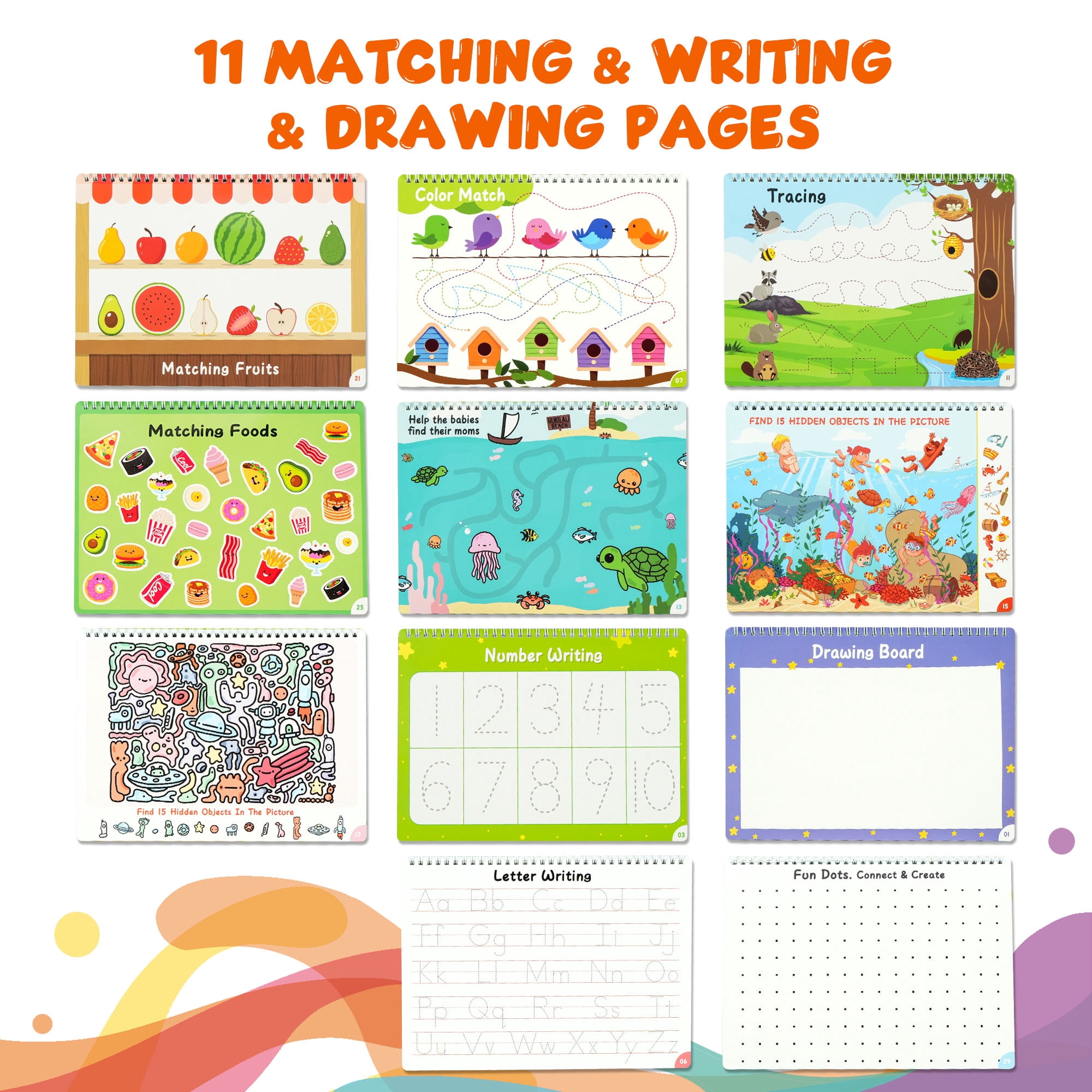 BenBen Montessori Busy Book for Toddlers 3+, Preschool Learning Activities 30 Themes for Boys Girls