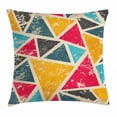 thumbnail image 1 of Retro Throw Pillow Cushion Cover, Funk Art Stylized Abstract Geometric Grunge Triangles Murky Artistic Graphic Design, Decorative Square Accent Pillow Case, 20 X 20 Inches, Multicolor, by Ambesonne, 1 of 2