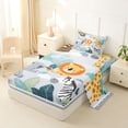 thumbnail image 2 of Erosebridal Zoo Lion Twin Sheet Set,Tropical Monstera Leaf,3-Piece, 2 of 6