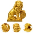 thumbnail image 3 of HOMEMAXS Golden Resin Lion Statue for Decor Use Durable and Lifelike Pair of Simulated Lion Sculptures 2pcs, 3 of 8