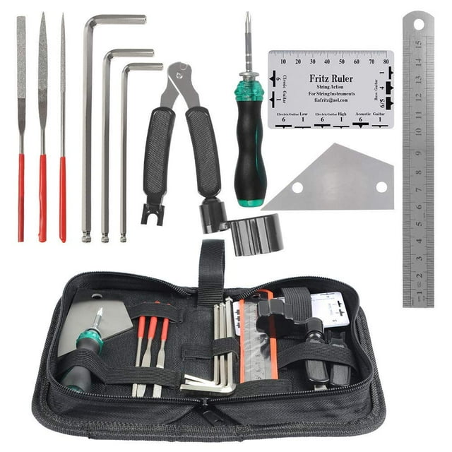 Kit de herramientas TIMESETL para reparación y mantenimiento de guitarras 11 en 1