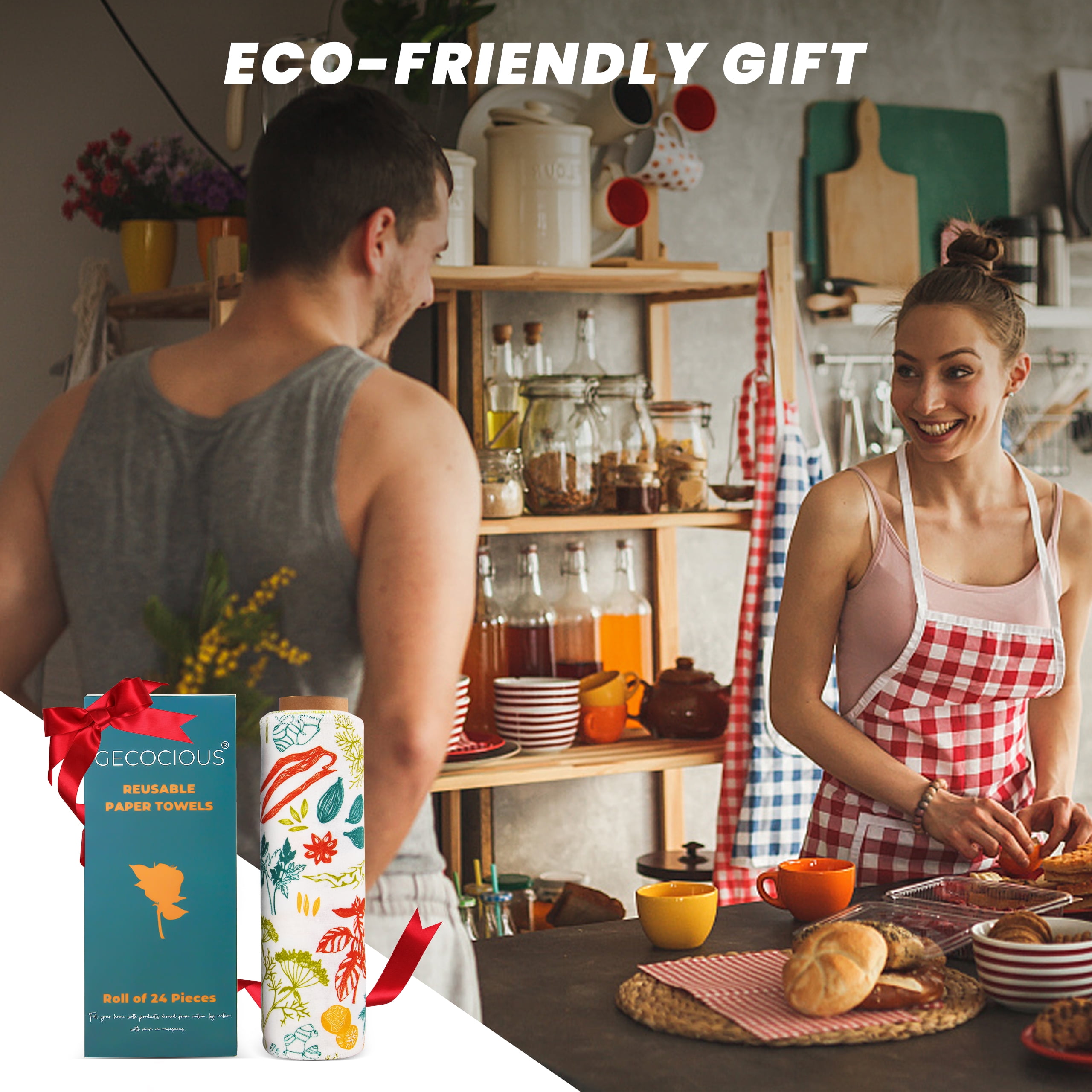Reusable Paper Towels Value Pack of 24 Paperless Towels, 100% Cotton, Absorbent, Super Soft Washable Kitchen Cloth 10" x 12" Eco Friendly Cloth Napkin