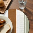 thumbnail image 3 of Sage Green Farmhouse Round 15 Inch Placemats Set of 8, Green Brown Striped HeatResistant Non Slip Place Mats for Dining Table, Wipeable Braided Kitchen Table Mats for Housewarming, 3 of 9