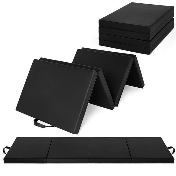 2Inch Thick Folding Gymnastics Mat - Exercise Mat for Tumbling, Yoga, Martial Arts, Home Workouts - Non-Slip Portable Fitness Mat