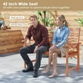thumbnail image 5 of Auranook Wood Outdoor Bench, 2-person Garden Bench w/Ergonomic Backrest & Armrests, Slatted Seat, Outside Patio Bench, 5 of 9