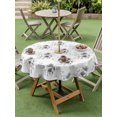 thumbnail image 4 of Outdoor Tablecloth with Umbrella Hole for Patio/Picnic/Party/Camping, Gray Poppy Flowers Waterproof Table Cloth Round Cover Washable, Spring Eucalyptus Leaves Rustic (Dia 60"), 4 of 8
