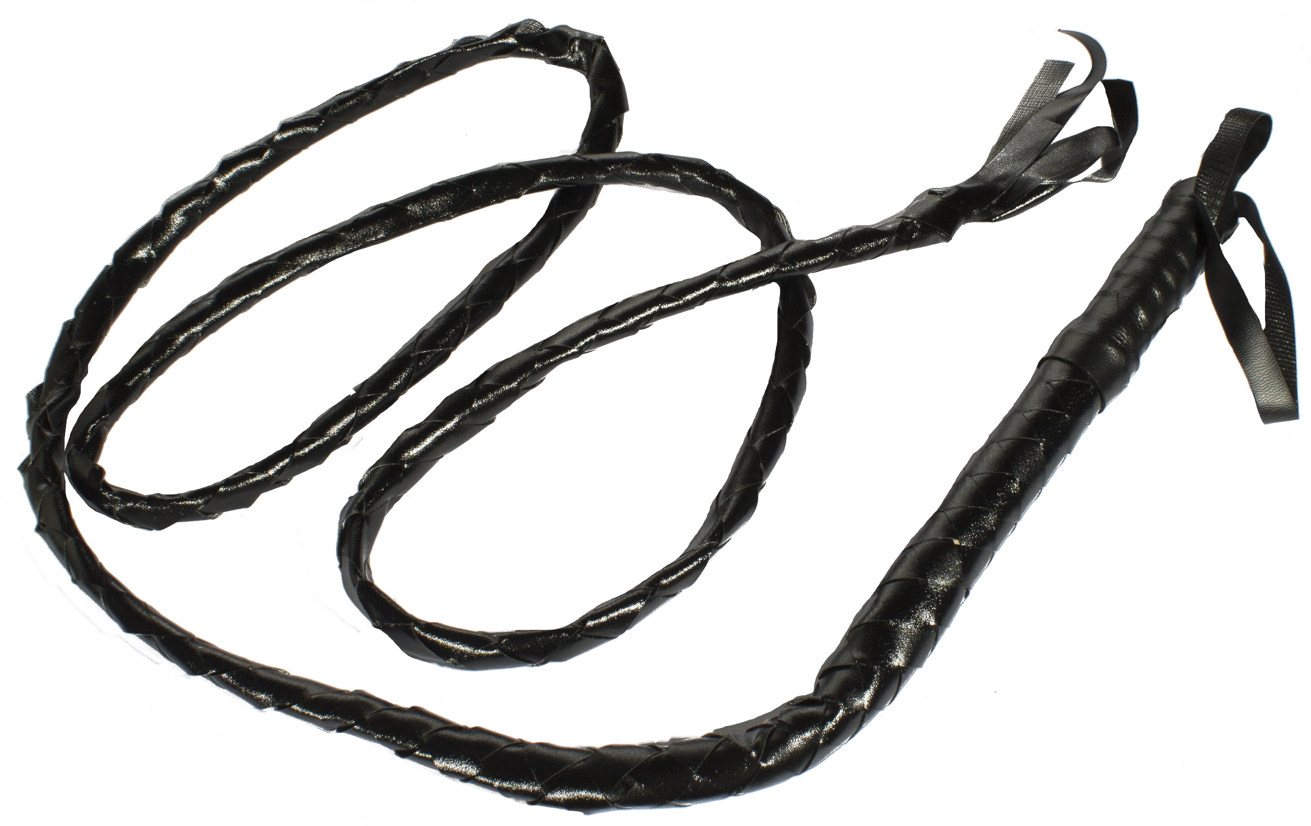 BLACK LEATHER LONG WHIP FANCY DRESS COSTUME ACCESSORY 