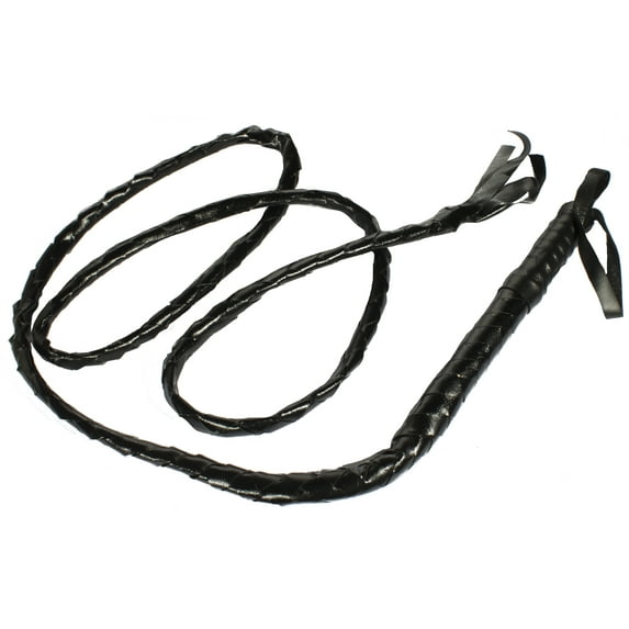 6 Foot Black Faux Leather Whip Halloween Costume Accessory