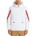 thumbnail image 2 of GUZOM Mens Windbreaker Jacket Lightweight Water Resistant Hooded Active Jacket for Outdoor Sports Nylon Spandex Full Zip Striped Sleeves White,Size 3XL, 2 of 9