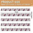 thumbnail image 3 of 5 Rolls Christmas Ribbon 1.5 inch Wide Decorative Ribbon for Gift Wrapping and Holiday Decorations Magenta Roses, 3 of 7