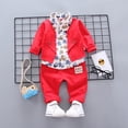 thumbnail image 4 of WEIYLL Tenues pour Garçons Ensembles Baptême Bébé Mariage Enfant Formel Gentry Nœud Smoking Fête Costumes Rouges 2-3 Ans, 4 of 4