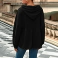 thumbnail image 5 of larppty Womens Oversized Hoodies Sweatshirts Casual Lantern Long Sleeve Drawstring Peplum Hem Loose Hooded Pullover Tops Fall Outfits (Black, XXL), 5 of 6