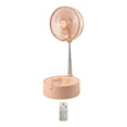 thumbnail image 2 of Floor Pedestal Fan Portable Oscillating Lightweight Adjustable Height Foldable Desk Fan Telescopic Floor Fan for Office Bedroom , Pink, 2 of 8
