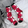 thumbnail image 5 of Hirioo Tulips Flowers Pattern Adult Middle Tube Socks Breathable Sock Non-Pilling,Contrasting Color Design, 5 of 6