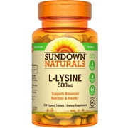 Sundown Naturals L-Lysine 500 mg, 100 Tablets (Pack of 6)