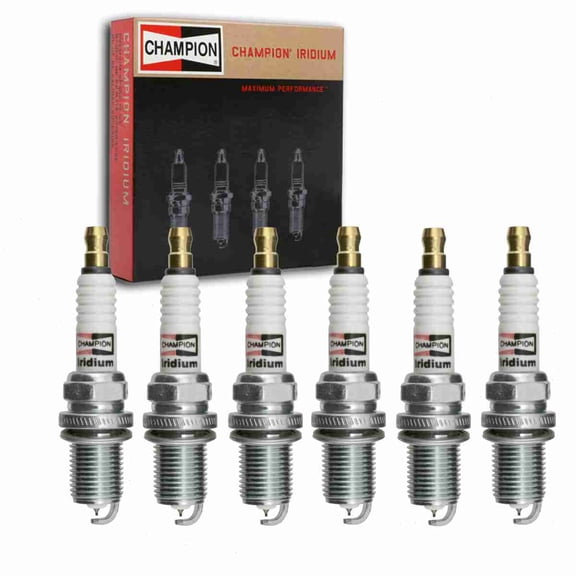 6 pc Champion Iridium Spark Plugs compatible with Volvo S80 2.8L 2.9L L6 1999-2005