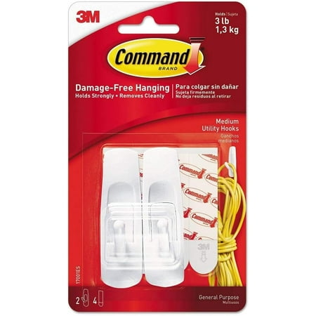 

Command Strips 17001ES Medium Hooks With Command Adhesive