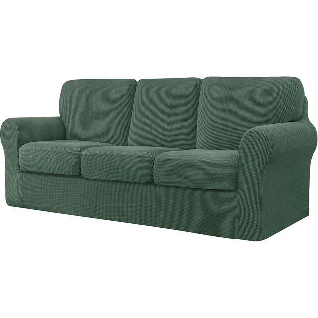 CHUN YI Stretch Checks Spandex Sofa Cover Separate Backrests Cushions Cover Slipcover