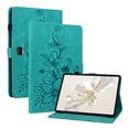 thumbnail image 2 of Case for Honor Pad 9/Honor Tablet 9 HEY2-W09 12.1 inch, Embossed Flower PU Leather Flip Wallet Folio Stand Cover, Green, 2 of 7