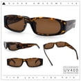 thumbnail image 2 of Classy Mod Narrow Rectangle Sport Plastic Dad Fashion Retro Sunglasses Tortoise - Brown, 2 of 8