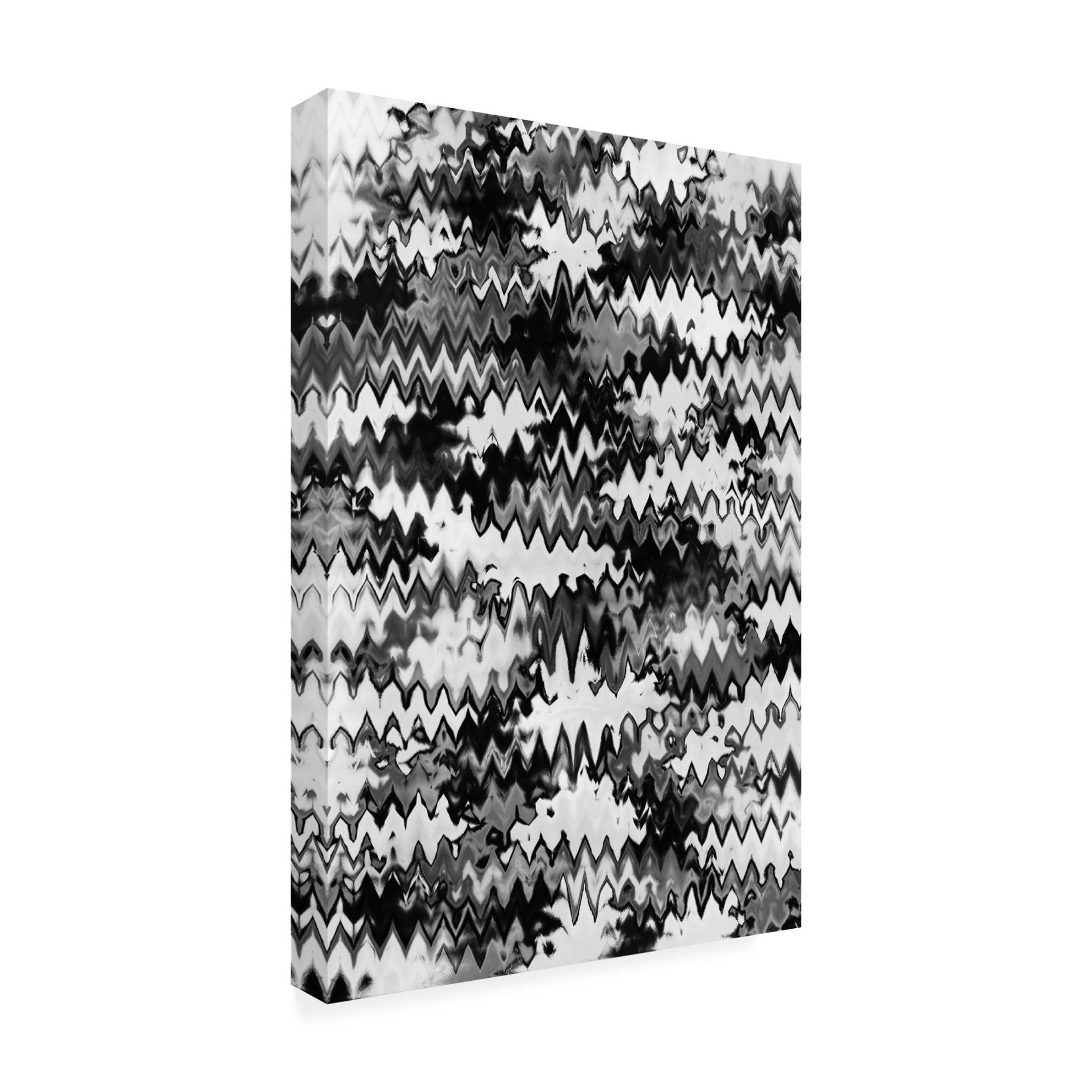 Canvas Wall Art - Treechild 'Black And White Zig Zag Pattern' Wall Art for Living Room, Bedroom, or Office D?cor by Trademark Fine Art - 16 x 24 Inches