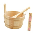 thumbnail image 3 of Cubo y cucharón de madera para sauna, 4 l, diseño sencillo, práctico, con accesorios de baño con forma de reloj de arena, accesorio de sauna para, 3 of 9
