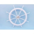 thumbnail image 1 of Handcrafted Model Ships SW48CH-White Deluxe Class White Wood and Chrome Ship Steering Wheel 48 in. Decorative Accent, 1 of 2