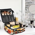 thumbnail image 5 of FORMRS Travel Makeup Bag Large Capacity Train Case Cosmetic Organizer with Adjustable Dividers, Floral Pattern, 5 of 8