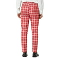 thumbnail image 3 of INSPIRE CHIC Men's Plaid Dress Pants Slim Fit Business Checked Trousers 38 Red, 3 of 6