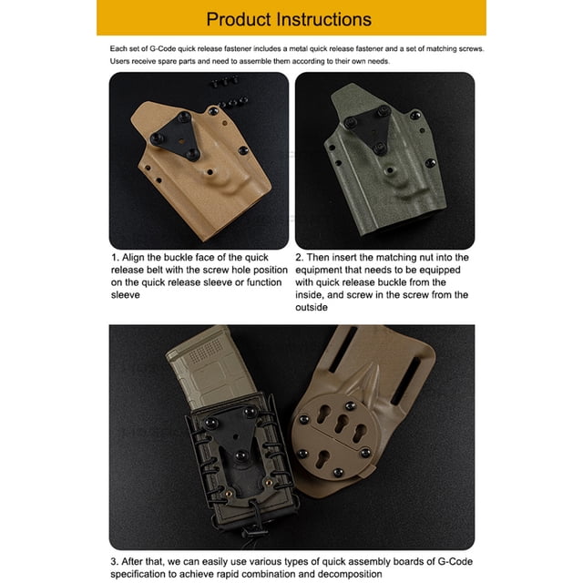 Accesorio de pistolera Adaptador de montaje de pistola de liberación rápida Sujetador Equipo de caza JShteea Para Estrenar