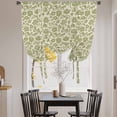thumbnail image 3 of Green Floral Tie Up Curtains 45 Inches Long, Kitchen Window Curtains Over Sink, Vintage Rustic Botanical Spring Small Window Curtains Shade Balloon Curtains Valances for Bedroom/Cafe 34"x45", 3 of 8