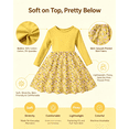 thumbnail image 3 of Lanbubble Toddler Girls Long Sleeve Dress A-Line Casual Play Dresses Size 5-6Y, 3 of 5