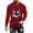 Red, variant on Halloween Long Sleeve Tops Fashionable Men's Printed Top with Long Sleeved Round Neck and Smiling Face Printed Top/Shirt Black