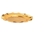 thumbnail image 3 of Bandeja redonda dorada para servir Bling Bling 20cm forma ondulada de abanico Acero inoxidable, 3 of 12