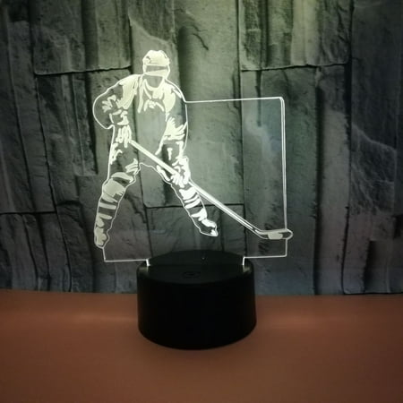 

3D LED Optical Illusion Acrylic Night Light with Remote & Smart Touch 7 Colors Changing（ice player）