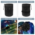 thumbnail image 3 of PhooArto Travel Cosmetic Bags Barrel Makeup Bag, Multifunctional Toiletry Bucket Bags Round Organizer Storage Pocket, Galaxy Music Note Star, 3 of 6