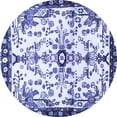 thumbnail image 1 of Ahgly Company Machine Washable Indoor Round Animal Blue Traditional Area Rugs, 4' Round, 1 of 4