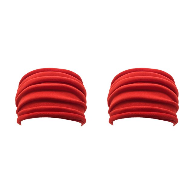 maskred 1/2/3/5 1PC Yoga Headband Nonslip Foldable Elastic Stretch Hairband Turban Running Red 2PCS