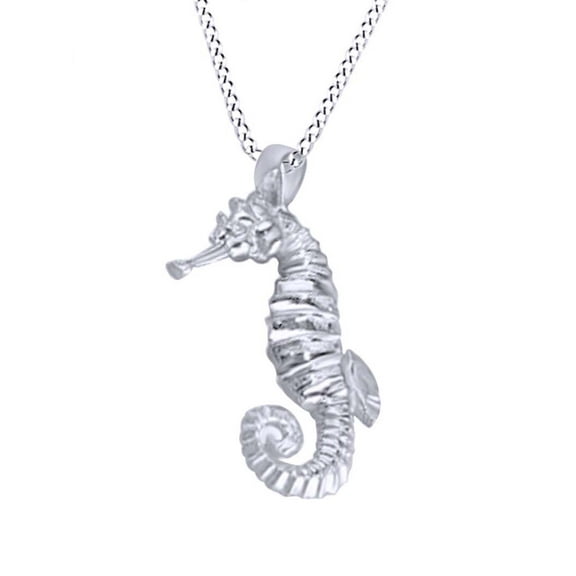 AFFY Seahorse Pendant Necklace In 14k White Gold