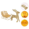 thumbnail image 3 of 1 adorno navideño decorativo de mini trineo de alce para coche, adorno de escritorio (dorado), 3 of 7
