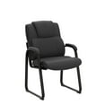thumbnail image 5 of CLATINA Leather Guest Chair with Padded Arm Rest for Reception Meeting Conference and Waiting Room Side Office Home Black with Sled Base 2 Pack, 5 of 10