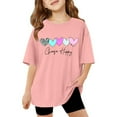 thumbnail image 1 of Vêtements pour Filles Col Rond Imprimé Filles Hauts à Manches Courtes Mignons Hauts d'Été pour Adolescentes Chemises Mignonnes pour Filles Mode Filles 7-8, 1 of 7