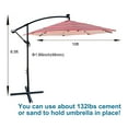 thumbnail image 7 of 10Ft Outdoor Patio Umbrella,Solar Powered LED Lighted Sun Shade,Market Waterproof 8 Ribs Umbrella with Crank and Cross Base for Garden Deck Backyard Pool Shade Outside Deck Swimming Pool,Red Striped, 7 of 7