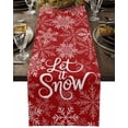 thumbnail image 5 of Winter Retro Snowflake on Red Table Runner 13x60in Non-Slip Cotton Linen Table Runners, Merry Christmas Dresser Scarves TableRunner for Dinner Kitchen Dining Wedding Party, 5 of 9