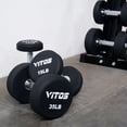 thumbnail image 2 of Vitos Fitness TPU Urethane Hardened Chrome Handle Commercial Unibody Dumbbell Pairs, 2 of 4