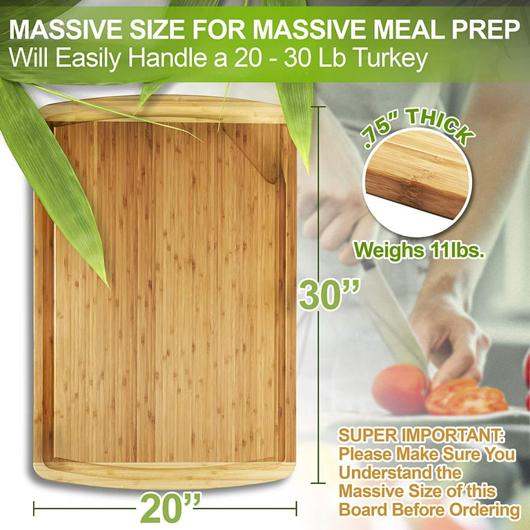 Bamboo Small Two-Tone Cutting Board 12 x 8 x 0.75