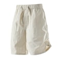thumbnail image 7 of Wensltd Women Casual Shorts Solid Elastic Drawstring Waist Side Pockets Split Hem Lightweight Summer Everyday Shorts, 7 of 7