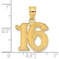 thumbnail image 5 of 14k Yellow Gold Polished Etched Finish Number 16 Charm Pendant, 5 of 5